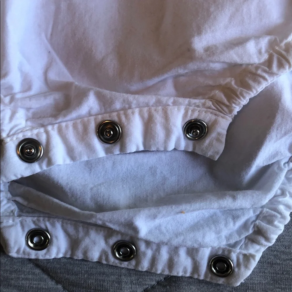Tommy Bahama White Onesie with Green Gingham Trim